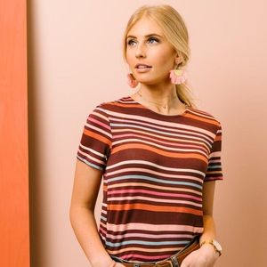 Böhme Free and Easy Striped Tee in Rust